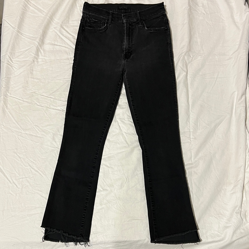 MOTHER Black insider crop step denim Jeans 27 - Picture 2 of 5
